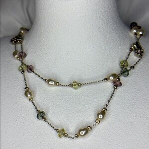 PREMIER DESIGNS Dainty Pearl Colourful Double Layered Necklace